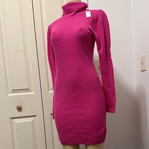 GAP Elegant Pink Turtleneck Sweater Dress